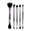Makeup Brush Set, 5Pcs Double-ended Foundation Powder Eyeshadow Lip Brush Set for Liquid, Powder for Buffing Blending Make Up Brush Kit for Ladies (Black) view 1
