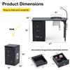 Foldable Nail Table with Dust Collector, Manicure Desk for Nail Tech,with LED Lamp, Wrist Rest, Rolling Nail Table for Salon, Home Beauty Workstation, Compact Nail Station with Storage (Black) view 2