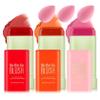 3 Colors Blush Stick with Makeup Sponges,Matte Solid Cream Blush,Multi-Use Blush Stick for Cheeks,Lips and Eye,High Pigmented Makeup Sticks Set A view 1