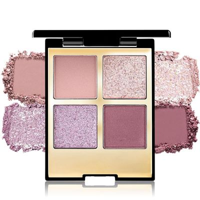 4 Colors Eyeshadow Makeup Palette,Nude Pink Purple Natural Neutral Nude Eye Shadow Palette with Mirror,Long Lasting Naturing-Looking,Waterproof,Travel Size