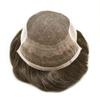 PUNRU HAIR Hair System For Men Swiss Lace Mens Toupee Human Hair Mens Hair Replacement System Toupee For Men Men Hairpiece 6X8 100% light to Medium density7ASH# view 3