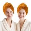 AGKXHDEC Microfiber Towel, Hair Turbans for Wet Hair, Drying Hair Wrap for Women(The Color of The Picture is for Reference only) (Apricot Yellow,Apricot Yellow) view 1