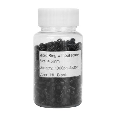 1000pcs Black Aluminum Micro Links Rings Beads for Hair Extension Tool