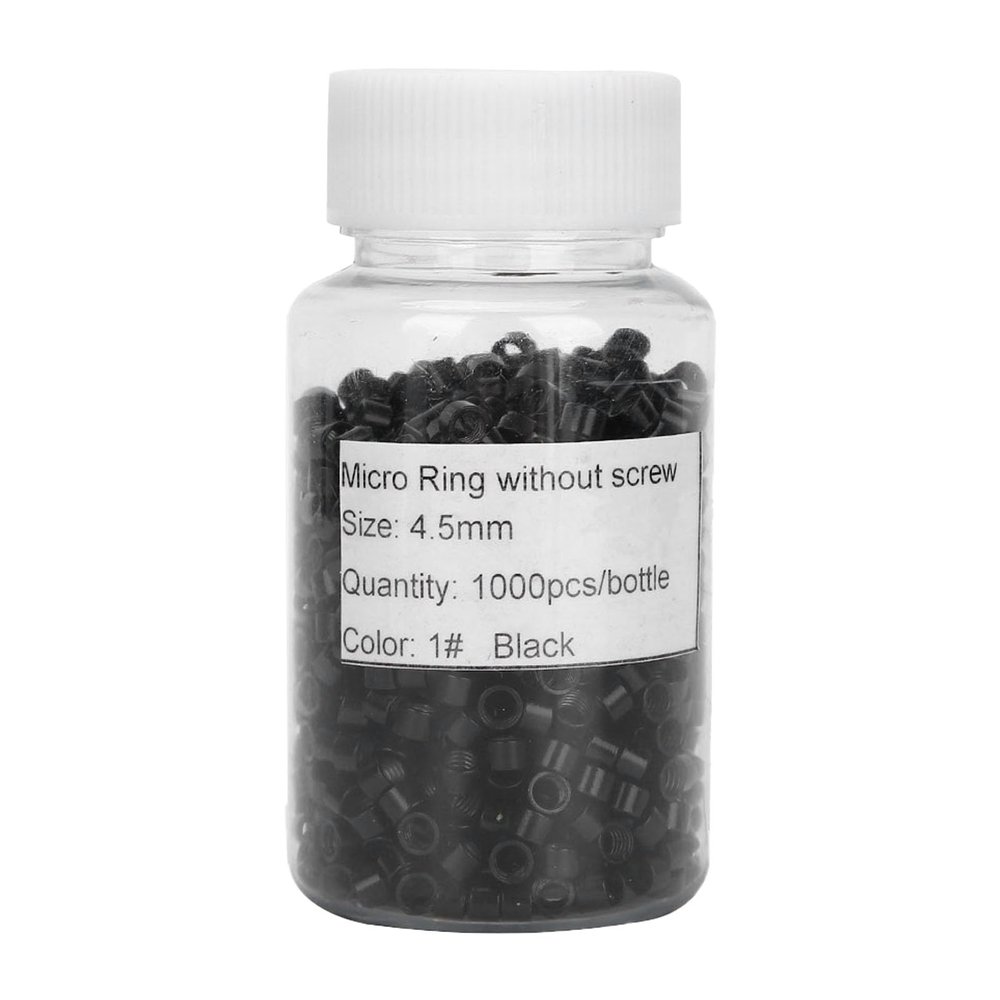 1000pcs Black Aluminum Micro Links Rings Beads for Hair Extension Tool