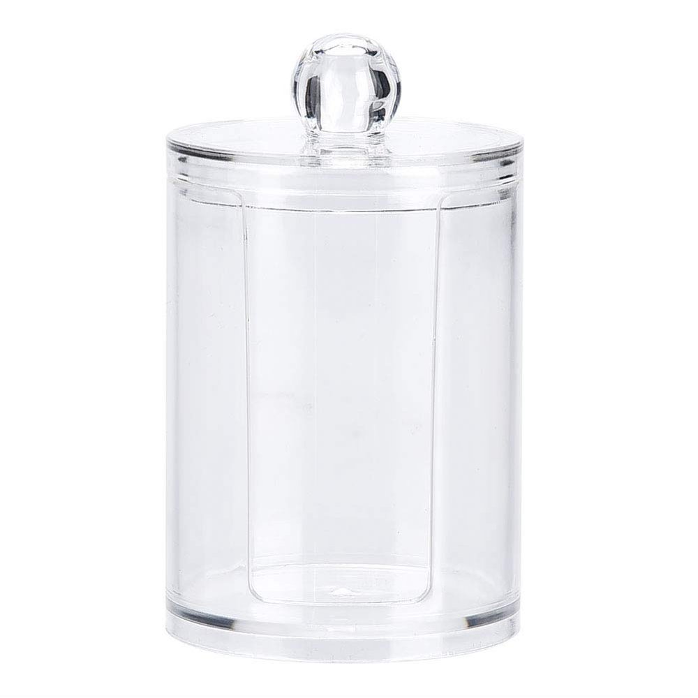 Acrylic Makeup Cotton Swab Holder, Transparent Organizer Box for Cosmetics and Earrings, Storage Solution for Desk Tidy, Acrylic Cotton Pad Box, 7.5X7.5X11Cm