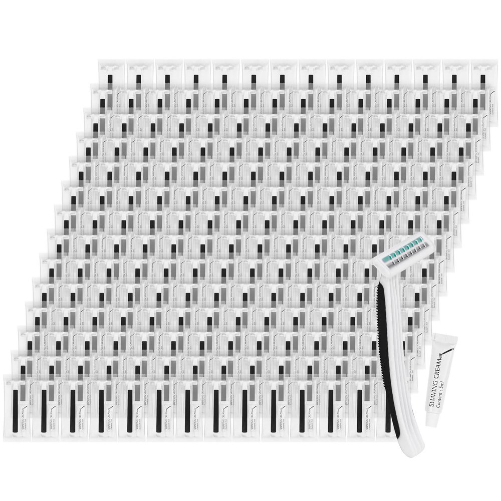 Disposable Razors Bulk, Razors Individually Wrapped Bulk, Travel Razors Bulk With Shaving Cream For Hotels, Shelters, Homeless, Nursing Homes, Charities, Churches, Black (100-PACK)