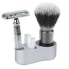 Linkidea Aluminum Men's Shaving Razor Stand Holder, 0.5" (14mm) Diameter, Brush & Blade Organizer, Compatible with Merkur MK-34C, MK-23C, Vikings Blade the Chieftain (Silver) view 1