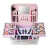 Beginner's Makeup Bag for Teenage Girls, Complete Set with Eyeshadow, Lipstick, Blush, Brushes, Lip Gloss, Mascara and Mirror Pink Complete Beginner's Cosmetic Set (Silver) view 2