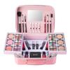 Beginner's Makeup Bag for Teenage Girls, Complete Set with Eyeshadow, Lipstick, Blush, Brushes, Lip Gloss, Mascara and Mirror Pink Complete Beginner's Cosmetic Set (Pink) view 2