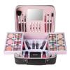 Beginner's Makeup Bag for Teenage Girls, Complete Set with Eyeshadow, Lipstick, Blush, Brushes, Lip Gloss, Mascara and Mirror Pink Complete Beginner's Cosmetic Set (Black) view 2