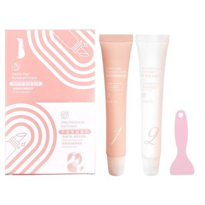 Wenrny 5 Minutes Hair Removal Cream Kit, Painless Facial Hair Removal Cream with Scraper, Lip Body Hair Remover For Women, Soothing Skin - Gentle Formula - Safe for Sensitive Skin (1 Set)