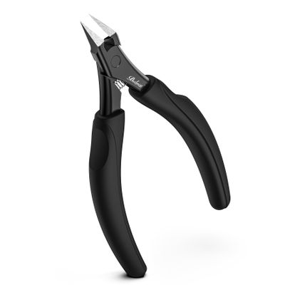 BALUCA Straight Edge Toenail Clippers for Thick Nails & Ingrown Toenails  Heavy Duty Straight Blade Toe Nail Clipper with Long Handle, Toe Nail Cutters for Adults, Seniors, Men and Women -Black