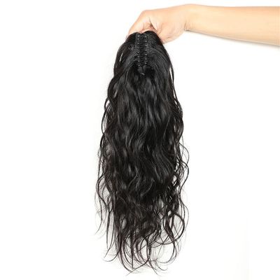 JHXIN Body Wave Short Claw Clip Drawstring Ponytail Human Hair Extensions(20 inch)