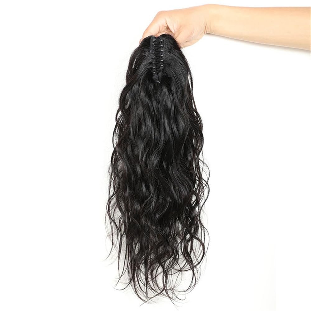 JHXIN Body Wave Short Claw Clip Drawstring Ponytail Human Hair Extensions(20 inch)
