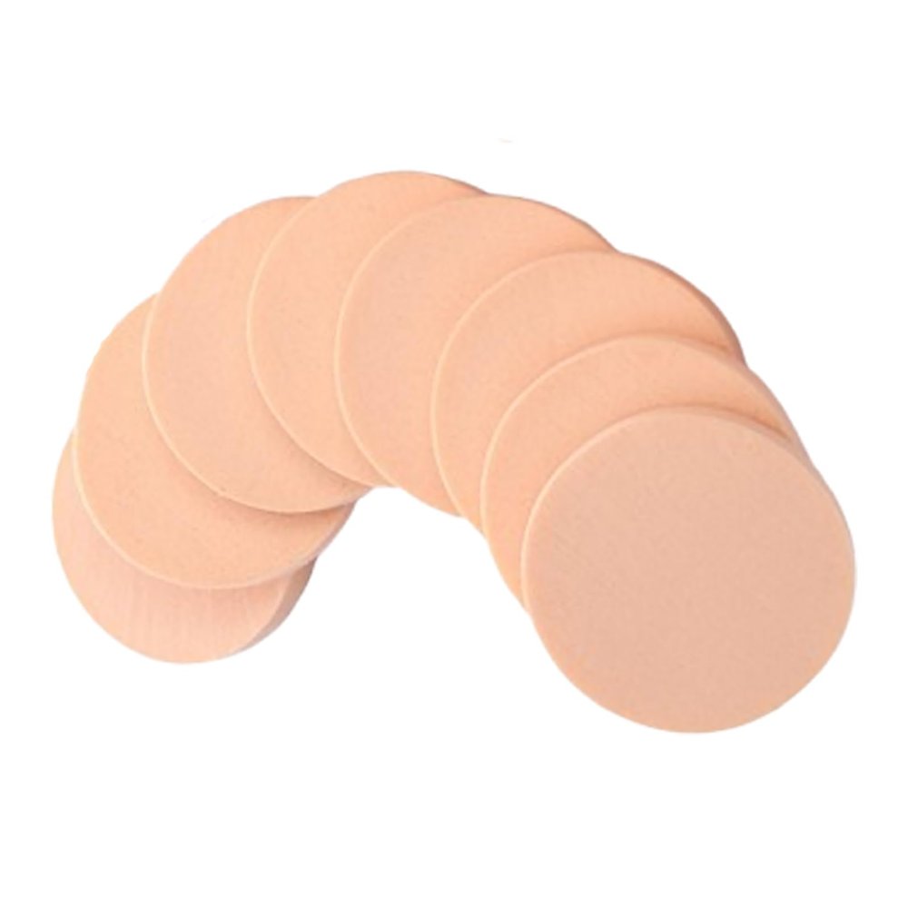10 PCS Cosmetic Rounds Foam Makeup Sponges Round Powder Puff for Compact Beauty Foam Blenders Make up Cushion Pads Beige