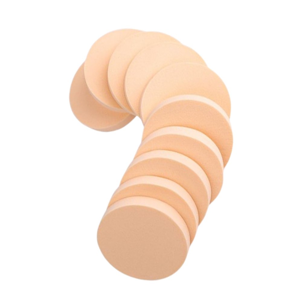 10 PCS Powder Puffs Round Makeup Sponges for Foundation Blending Powder Make up Cushion Pads Cosmetic Sponge Applicator Beige