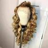 Highlight Omber Strawberry Honey Blonde Dark Chocolate Brown T#4/27 Colored Loose Deep Wave Wig 13x4 HD Transparent Lace Front Wig 180% Density Glueless Wig 100% Human Hair Wig Brazilian remy hair view 4
