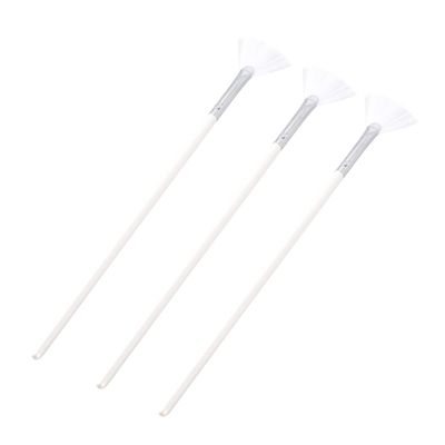 3Pcs Fan Shaped Facial Mask Brush Set with Long Handle