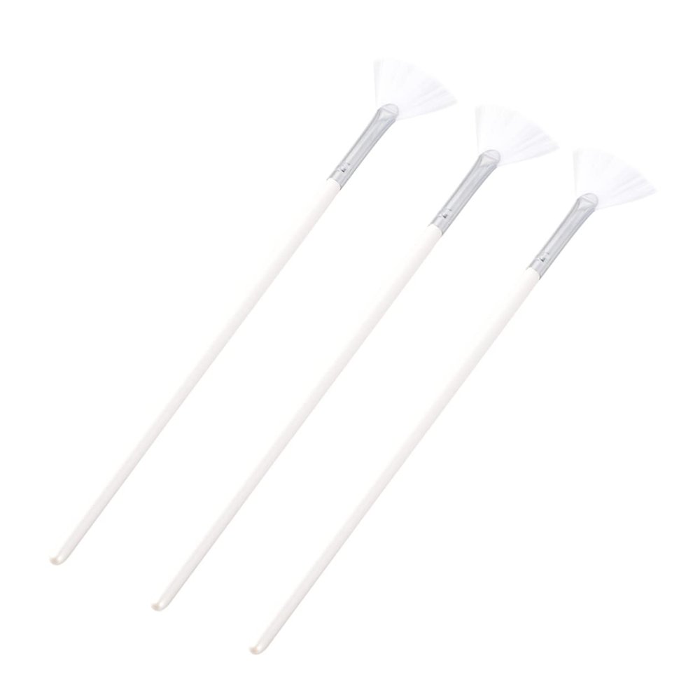 3Pcs Fan Shaped Facial Mask Brush Set with Long Handle
