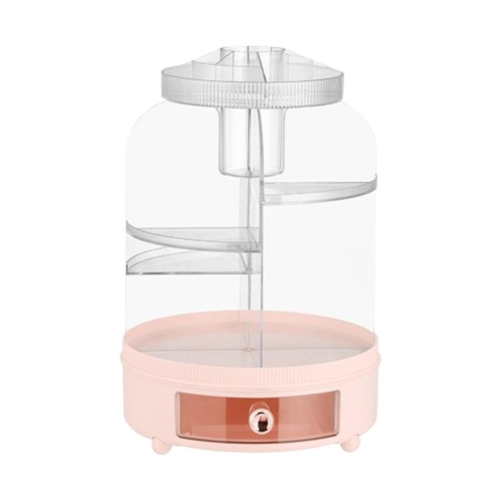 360 Rotating Cosmetic Storage Organizer for Makeup and Skincare Products, pink