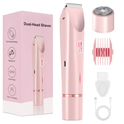 CheckSimple 2025 New Bikini Trimmer for Women,Dermave Bikini Shaver,2-in-1 Electric Razors for Women(Pink)