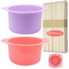 2Pcs 14 oz Silicone Wax Warmer Liner & 50 Pcs Waxing Sticks Body Hair Removal Sticks Applicator Easy to Clean Non-Stick Wax Pot Silicone Bowl Replacement view 1