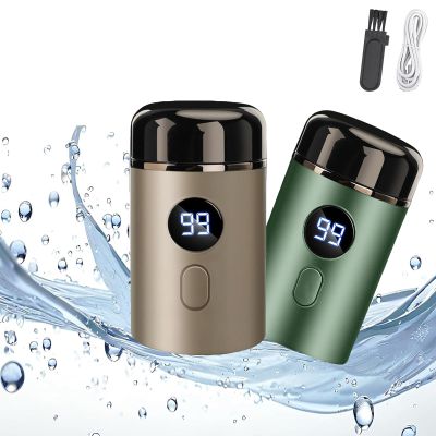 Mini Portable Electric ShaverType-C Fast Charge Usb Rechargeable Wet & Dry RazorWithe Led Display Washable Electric Travel Razor Beard trimmer suitable for business travel and vacation (2pcs d)
