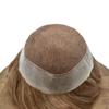 Hair Wonders Mens Hairpiece Human Hair Swiss Lace Hair System for Men Toupee Replacement Systems Natural Looking Toupee for Men 6X9#17R Brown/Blonde Mix Warm Tone 90% Light Density view 3