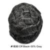 Hair Wonders Mens Hairpiece Human Hair Swiss Lace Hair System for Men Toupee Replacement Systems Natural Looking Toupee for Men 6X9#1B30#1B Off Black+30% Grey 80% Light Density view 2