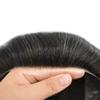 Hair Wonders Mens Hairpiece Human Hair Swiss Lace Hair System for Men Toupee Replacement Systems Natural Looking Toupee for Men 6X9#1B30#1B Off Black+30% Grey 80% Light Density view 3