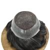Hair Wonders Mens Hairpiece Human Hair Swiss Lace Hair System for Men Toupee Replacement Systems Natural Looking Toupee for Men 6X9#1B30#1B Off Black+30% Grey 80% Light Density view 4