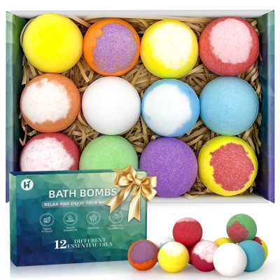 Bath Bombs Birthday Gifts for Women & Men Set, 12 Pack Handmade Natural & Organic Bath Bomb with Shea Butter, Valentines Day Gifts for Her & Him, Spa Relaxing Gifts for Wife, Gifts for Girlfriend