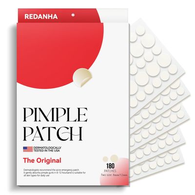 REDANHA 180 Count Original Pimple Patches for Face, Hydrocolloid Acne Pimple Patch with Tea Tree Oil for Party Gift Covering Zits Blemishes