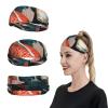 HCBPWVQA Fish And Flower Sports Headbands for Men Women Sweatbands Moisture Wicking Workout Sweat Bands Mens Running Headband Sweat Head Bands for Tennis Stretchy Hairband view 1