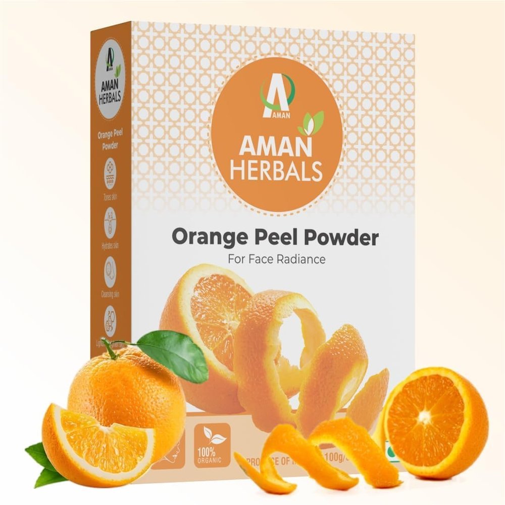 Natural Orange Peel Powder for Premium Organic Skincare, Health and Hair care,100 gm
