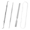 Ingrown Toenail File and Lifter Tool, Stainless Steel Ingrown Toenail Removal Kit, Under Toe Nail Cleaner Tool Pedicure Tools Kit 3 Pack view 1
