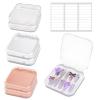 6PCS Nail Boxes for Press Ons, Acrylic Press on Nails Storage Box for Manicurist, Nail Packaging Box with 30 PCS Adhesive Double Sided Tape, Acrylic Fake Nail Display Box, Artificial False Nail Box view 1