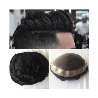 ZHONGCHENGWU Wigs For Men Human Hair Wigs for Men Fine Mono Lace Base Short Human Hair Wigs for Male Hair Unit Prosthesis Men Toupee Wig(5x8)