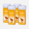 Hair Removal Wax, Wax Refill, Soft Wax Roller Cartridge for Roll on Waxing Kit, Honey Rolling Wax for Sensitive Skin, 4 Pack view 1