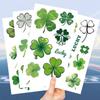 10 Sheets St. Patrick's Day Temporary Tattoos for Kids, St Patricks Day Party Supplies Green Shamrock Fake Tattoos Stickers Cute Irish Clover Water Transfer Decorations Party Favors for Boys Girls view 4