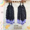 2pcs Kids Ponytail Extension With Beads Two-Strand Twists Braids ponytail Hair Extensions for Kids Braids with Beads Protective Braided Hairstyles for Black Girls(Purple 6inch) view 3