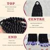 2pcs Kids Ponytail Extension With Beads Two-Strand Twists Braids ponytail Hair Extensions for Kids Braids with Beads Protective Braided Hairstyles for Black Girls(Purple 6inch) view 4