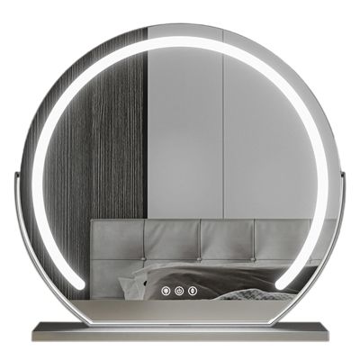 3 Colors Brightness Adjustable Makeup Mirror With Lights, Rechargeable Height Adjustable Vanity Mirror, 360Swivel Rechargeable LED Magnifying Mirror, Smart Touch Control, Three Color Lighting Modes(S