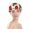 Lovely Sweet Red Cherry Print Shower Cap For Women,Reusable Bath Cap,Breathable Shower Caps,Bathing Shower Caps With Adjustable view 3