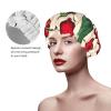 Lovely Sweet Red Cherry Print Shower Cap For Women,Reusable Bath Cap,Breathable Shower Caps,Bathing Shower Caps With Adjustable view 4
