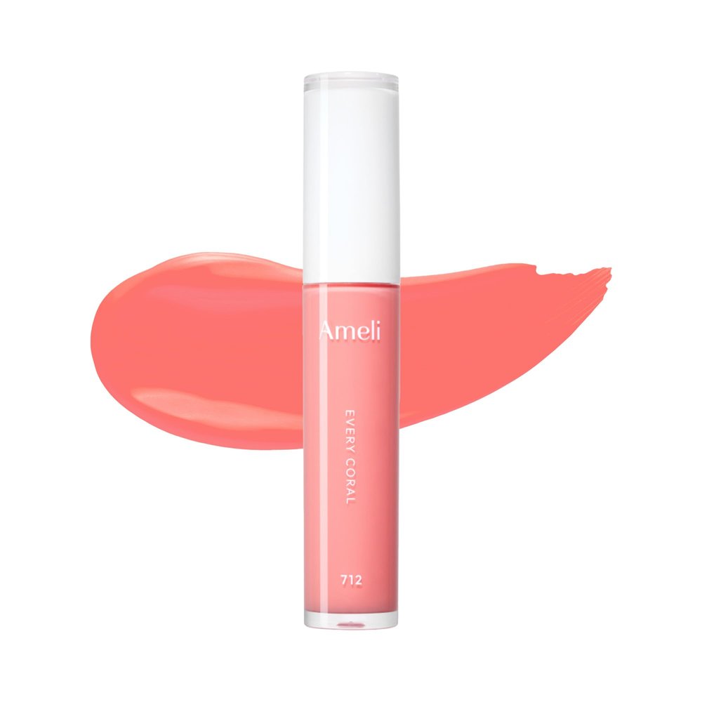 AmeliSeoul NARCISSISM LIP TINT 712 EVERY CORAL, Soft Shine Tinted Lip Stain, Conditions Lips + Gives a Natural, Dewy Flush (4.5g, 0.01 oz.)
