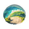 Anime Sky Print Shower Caps for Women,Elastic and Reusable Bath Caps,Women Man Long Hair Cap view 1