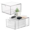 2 Pack Disposable Face Towel Holder, Plastic Face Towels Storage Box with Drawer, Stackable Organizer for Clean Skin Club Face XL Towels, Towel Containers, Skincare Oragnizer for Vanity Organization view 1
