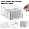 2 Pack Disposable Face Towel Holder, Plastic Face Towels Storage Box with Drawer, Stackable Organizer for Clean Skin Club Face XL Towels, Towel Containers, Skincare Oragnizer for Vanity Organization view 3