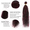 20 22 24 Inch Highlight Bundles P1B99J Curly Wave Human Hair Bundle Ombre Burgundy Bundles Two Tone Black Mixed With Burgundy Bundle 99J Red Hair Weave view 3